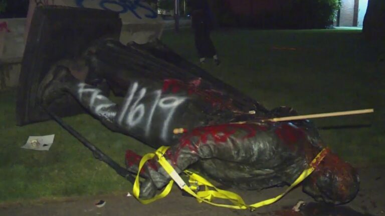 George Washington statue torn down