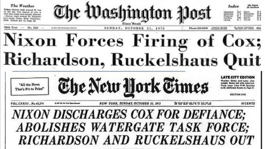 The Saturday Night Massacre, DOJ’s Last Profile in Courage Nixon Forces Firing of Cox