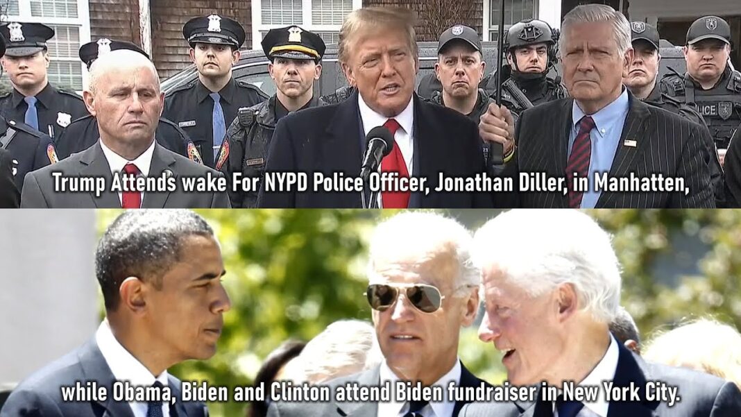 Trump Pays His Respects While Biden Displays Disrespect Biden Fundraises in NY While Trump Attends Wake For Slain NY Police Officer Jonathan Diller