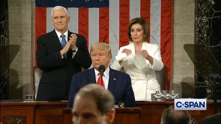 Nasty Pelosi Tears Up Trump's State of the Union Speech