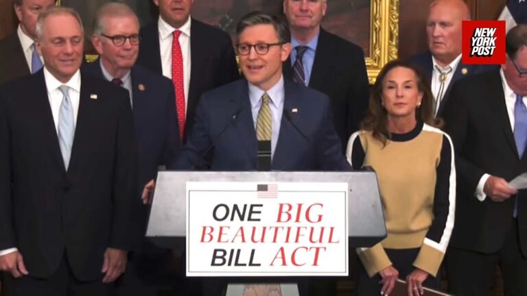 Watch Speaker Mike Johnson's victory lap following the passage of Trump's bill