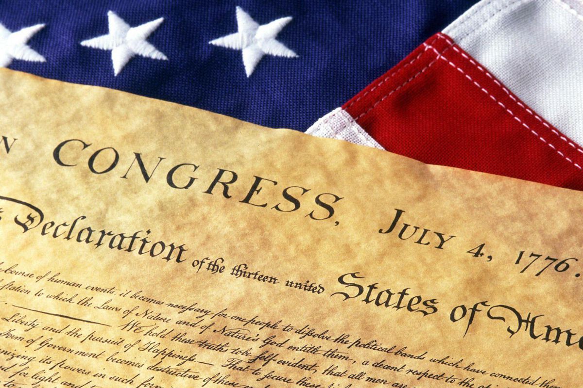 American Flag and Declaration of Independence