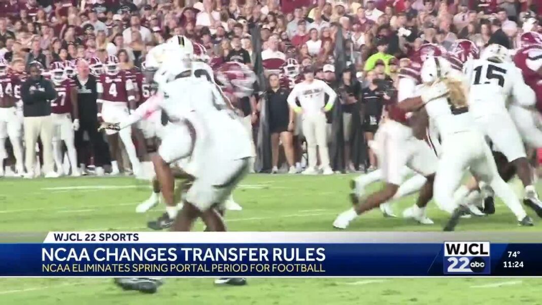 A portal timeout NCAA eliminates spring transfer portal window for football