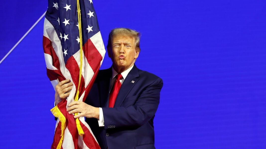No Reflection Donald Trump commended for ‘taking a stand’ on American flag burning