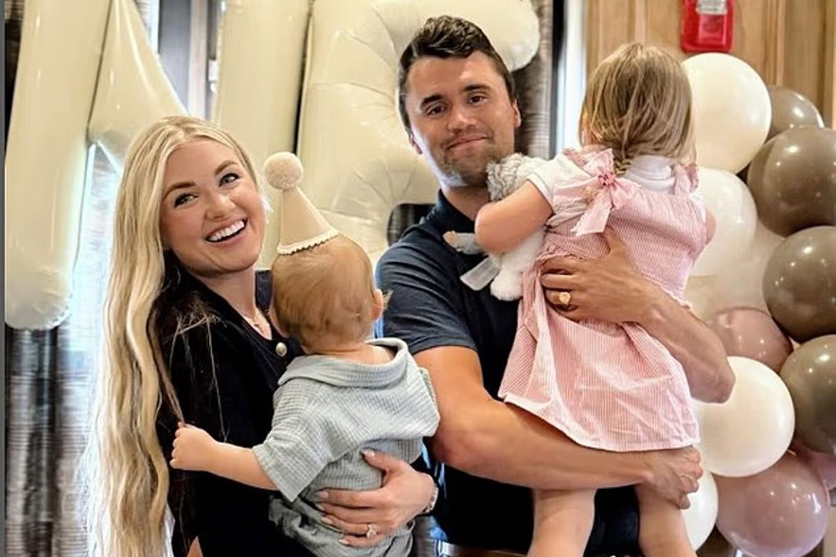 The family fault line Charlie Kirk and his Wife Erika Frantzve and their two beautiful children