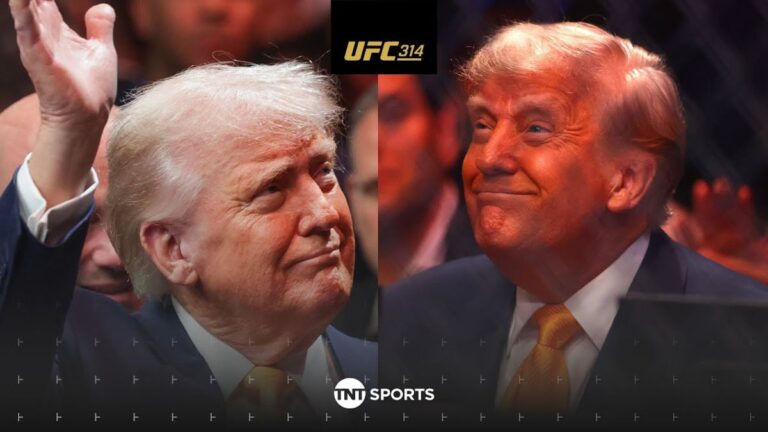 President Donald Trump receives standing ovation as he enters #UFC314 in Miami