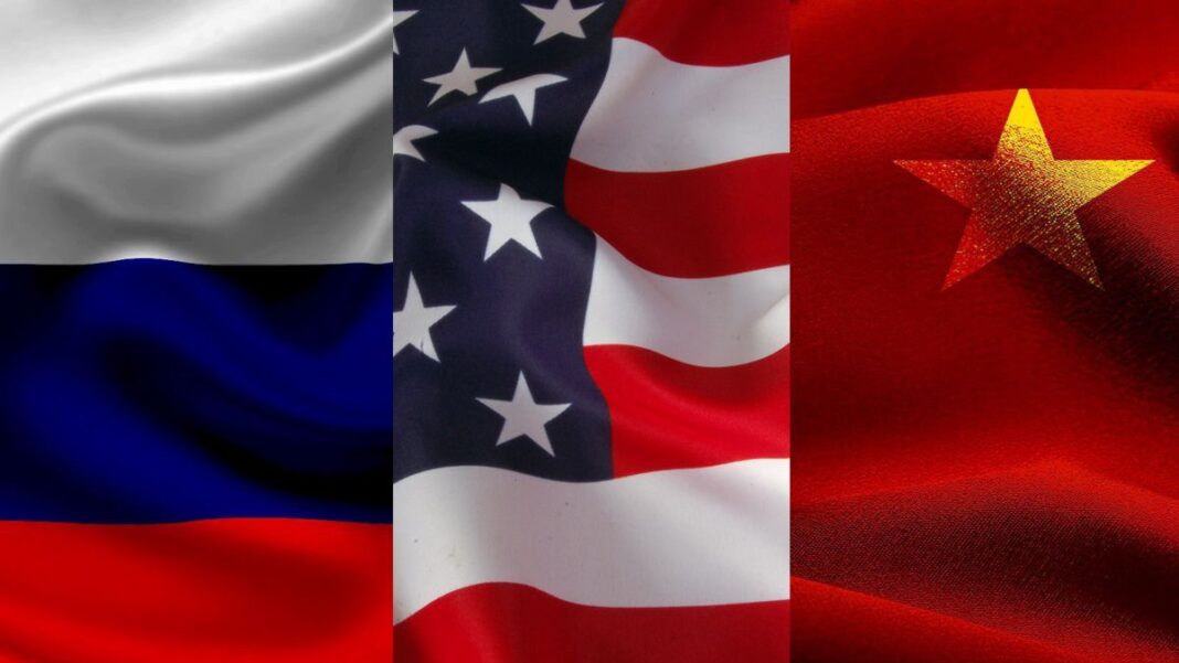 Trump 2.0’s Grand Strategy Against China Is Slowly But Surely Coming Together Russian, American and Chinese Flags Montague
