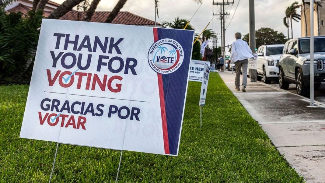 Voters take to the polls in Palm Beach, Fla., on Nov. 5, 2024