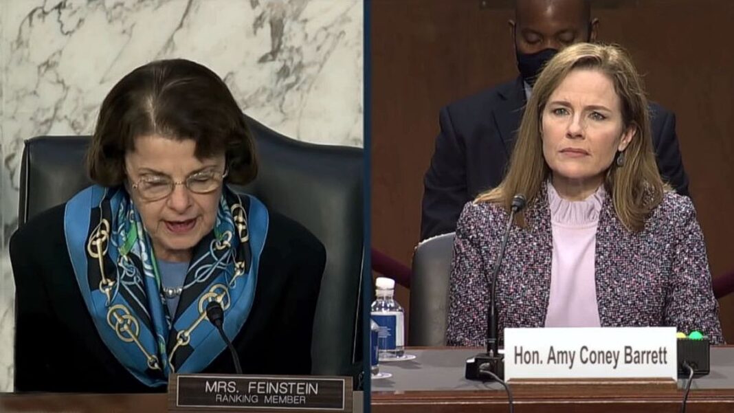 Barrett Confirmation Hearings: Democrats Predictably Disgrace Themselves Sen. Dianne Feinstein questions Supreme Court nominee Amy Coney Barrett