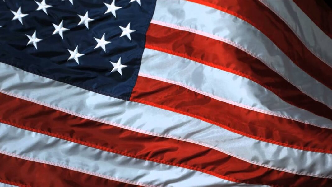 Slow Motion USA Flag Waving
