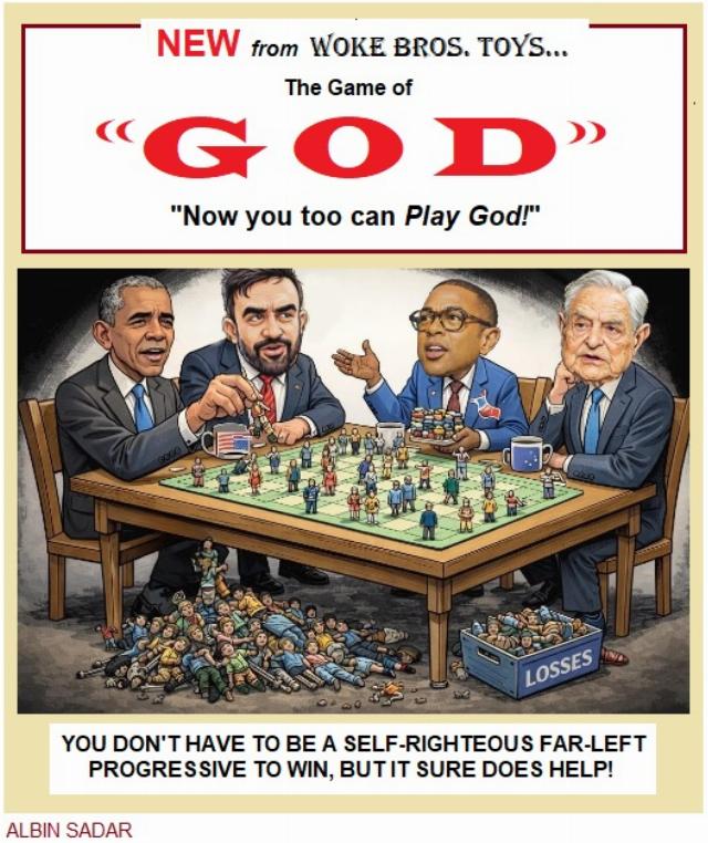 "NEW from WOKE BROS. TOYS... The Game of GOD. Now you can play God!"